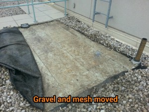 Gravel and mesh removed